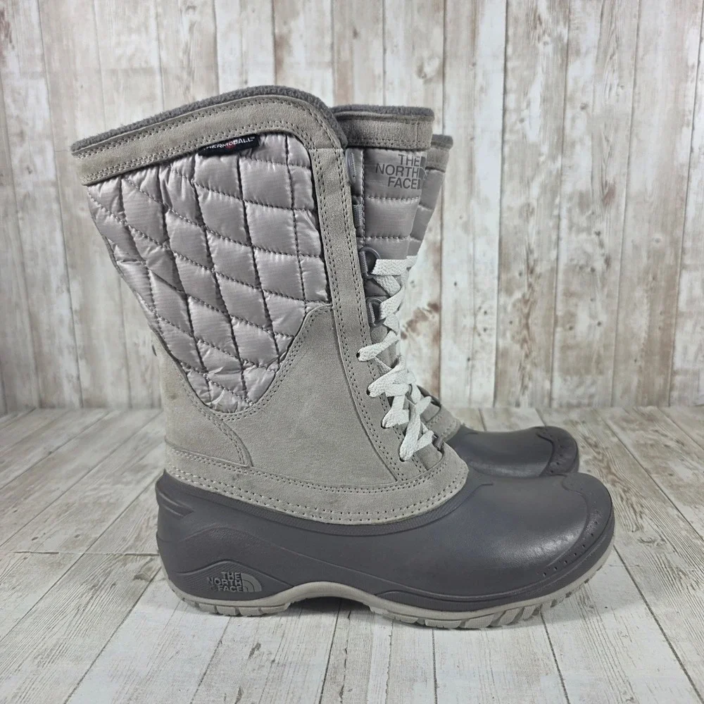 The North Face Shellista II Roll-Down Winter Boots Grey NF0A2T5D Womens 7.5‎